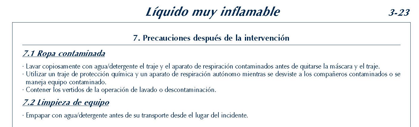 170 FICHA 3-23 LIQUIDO MUY INFLAMABLE FICHAS EMERGENCIA